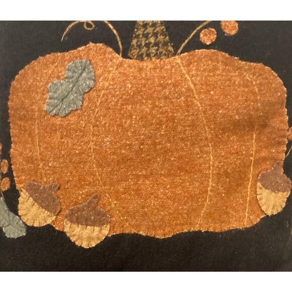 Fall Pumpkin Acorns Pillow 14x14 36 Percent Wool Home Collections Raghu India - Picture 2 of 5